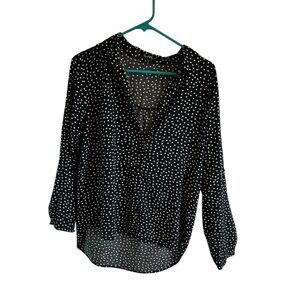 Velvet Heart Green Relaxed 3/4 Sleeve Blouse-Large